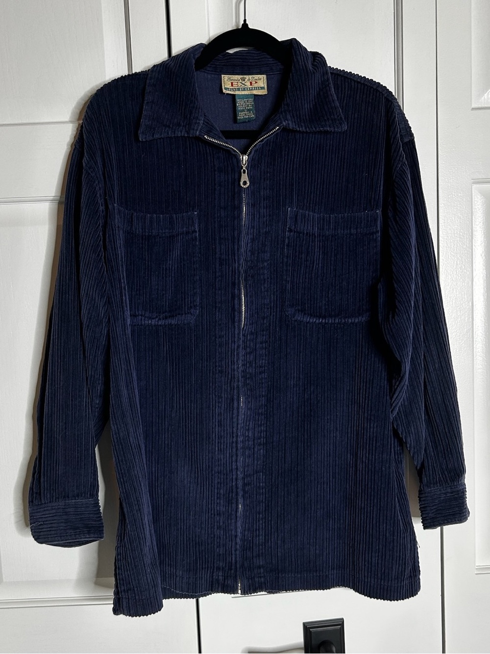 Express Navy Corduroy Zip Jacket